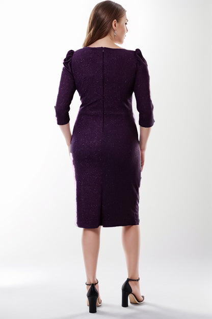 Damen Midikleid Hochzeit für große Größen - NELB1000D8975K-M