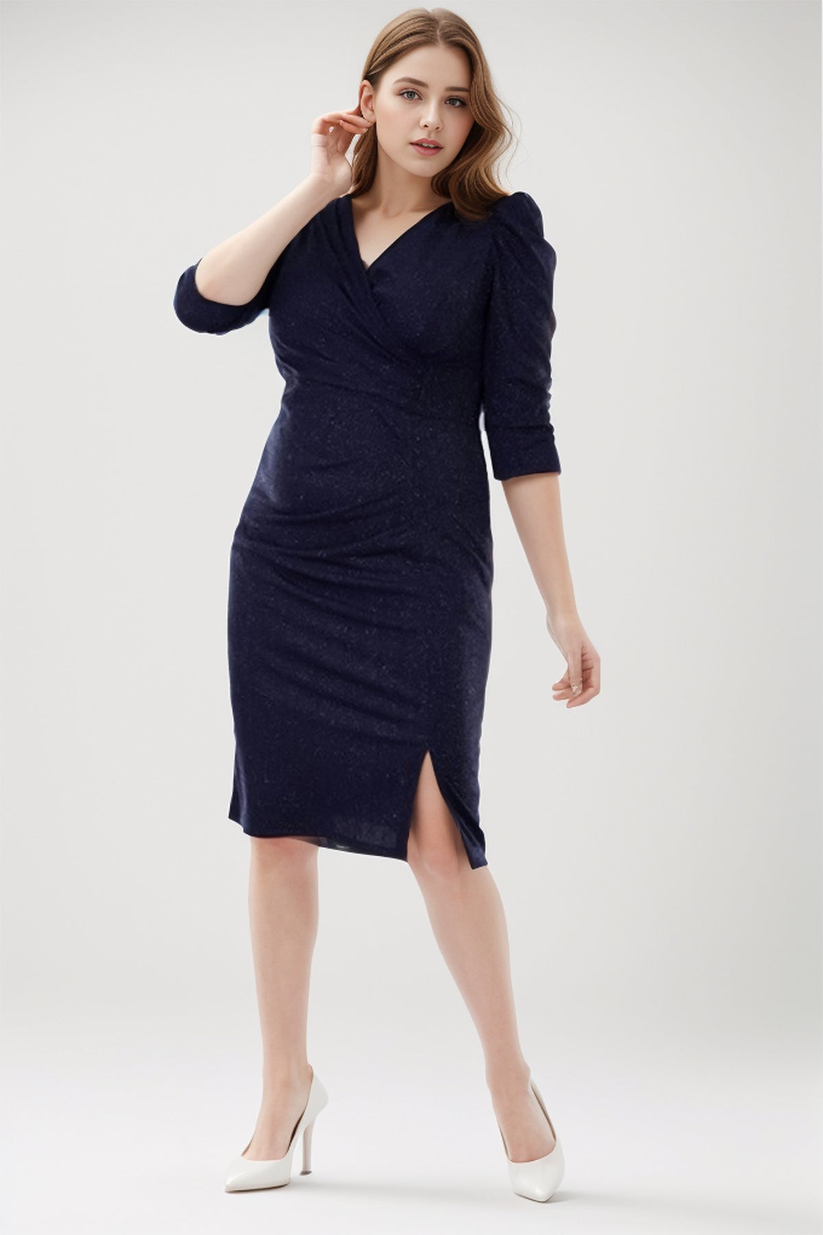 Women's midi dress wedding for plus sizes - NELB1000D8975LCV