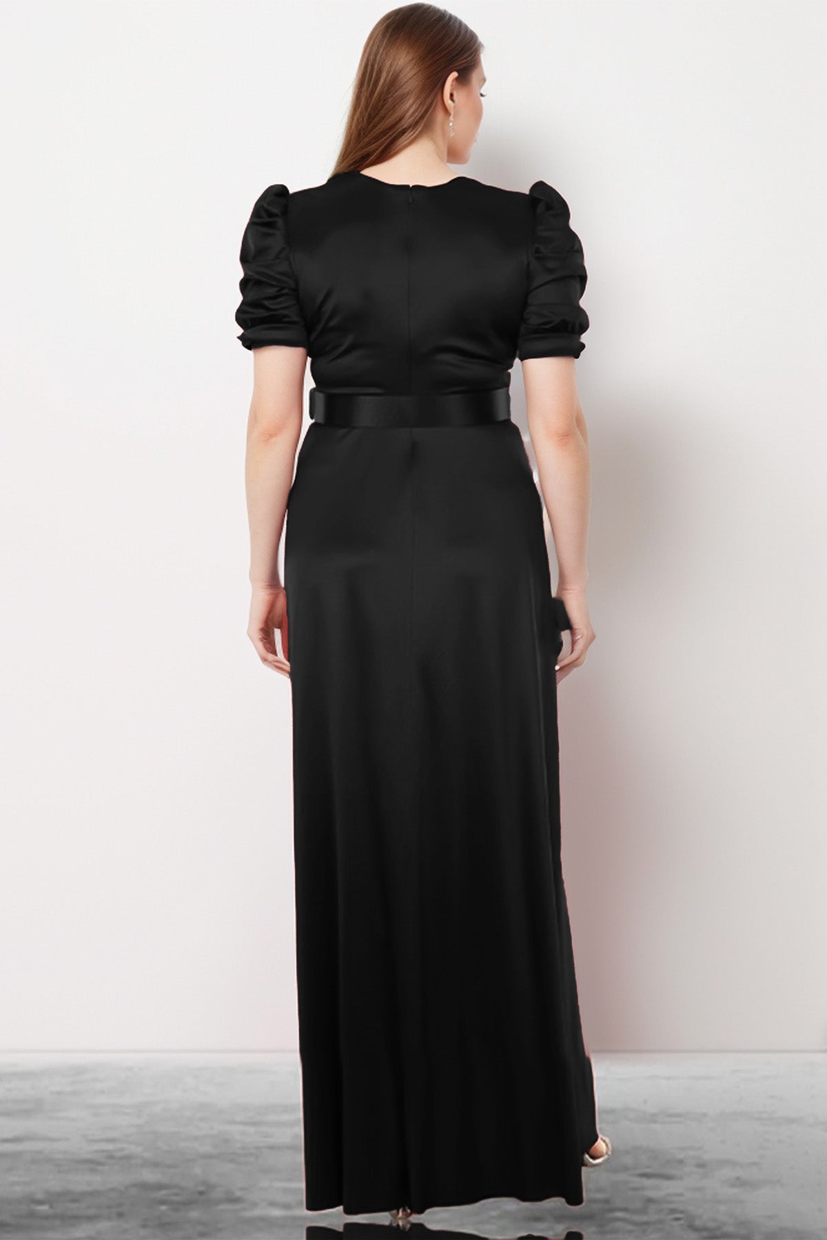 Langes Maxikleid Satin Hochzeitskleid Für Damen - NELB1000D9772SYH