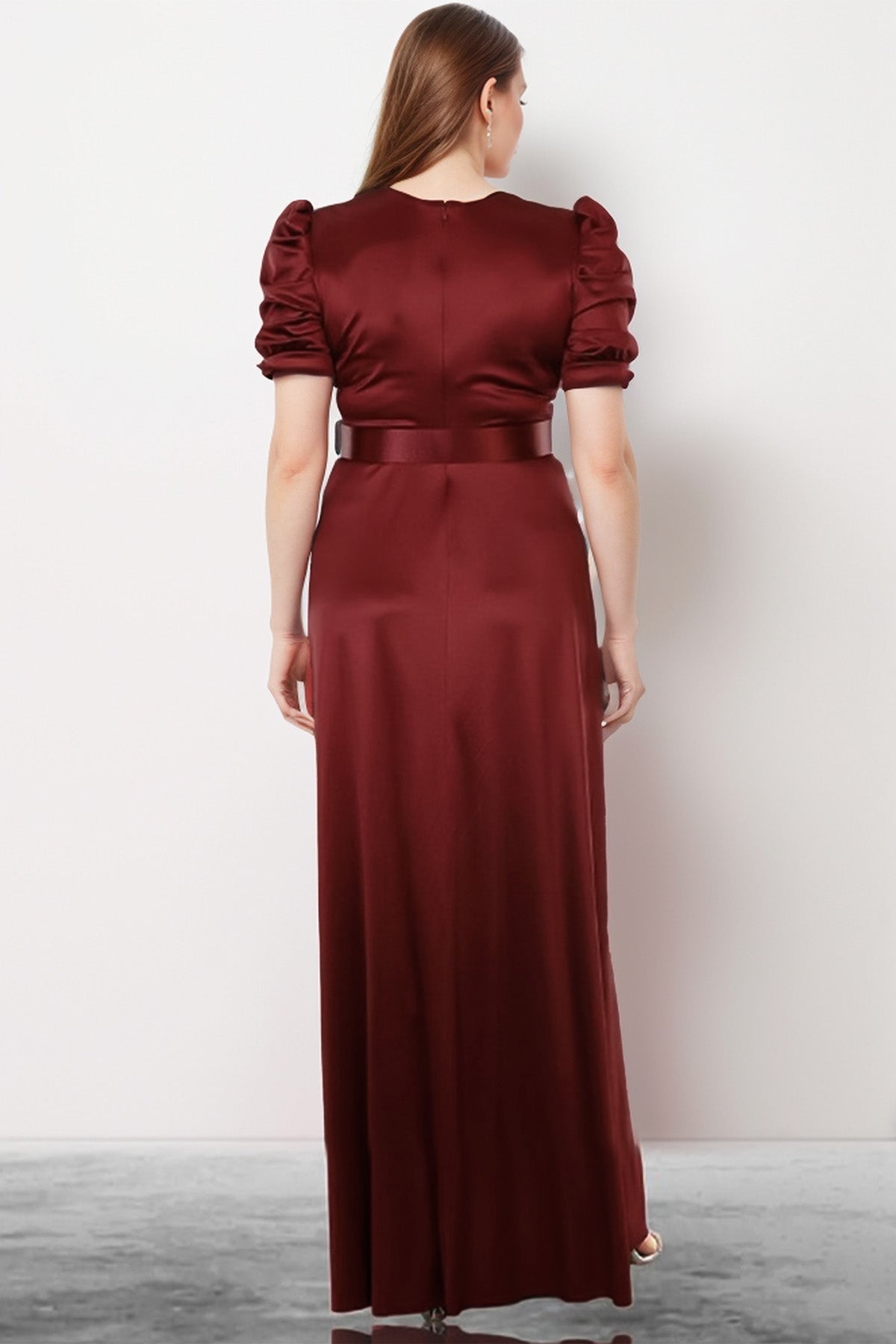 Langes Maxikleid Satin Hochzeitskleid Für Damen - NELB1000D9772BRD