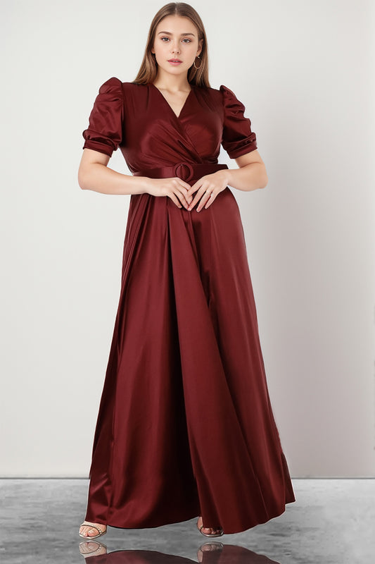 Langes Maxikleid Satin Hochzeitskleid Für Damen - NELB1000D9772BRD