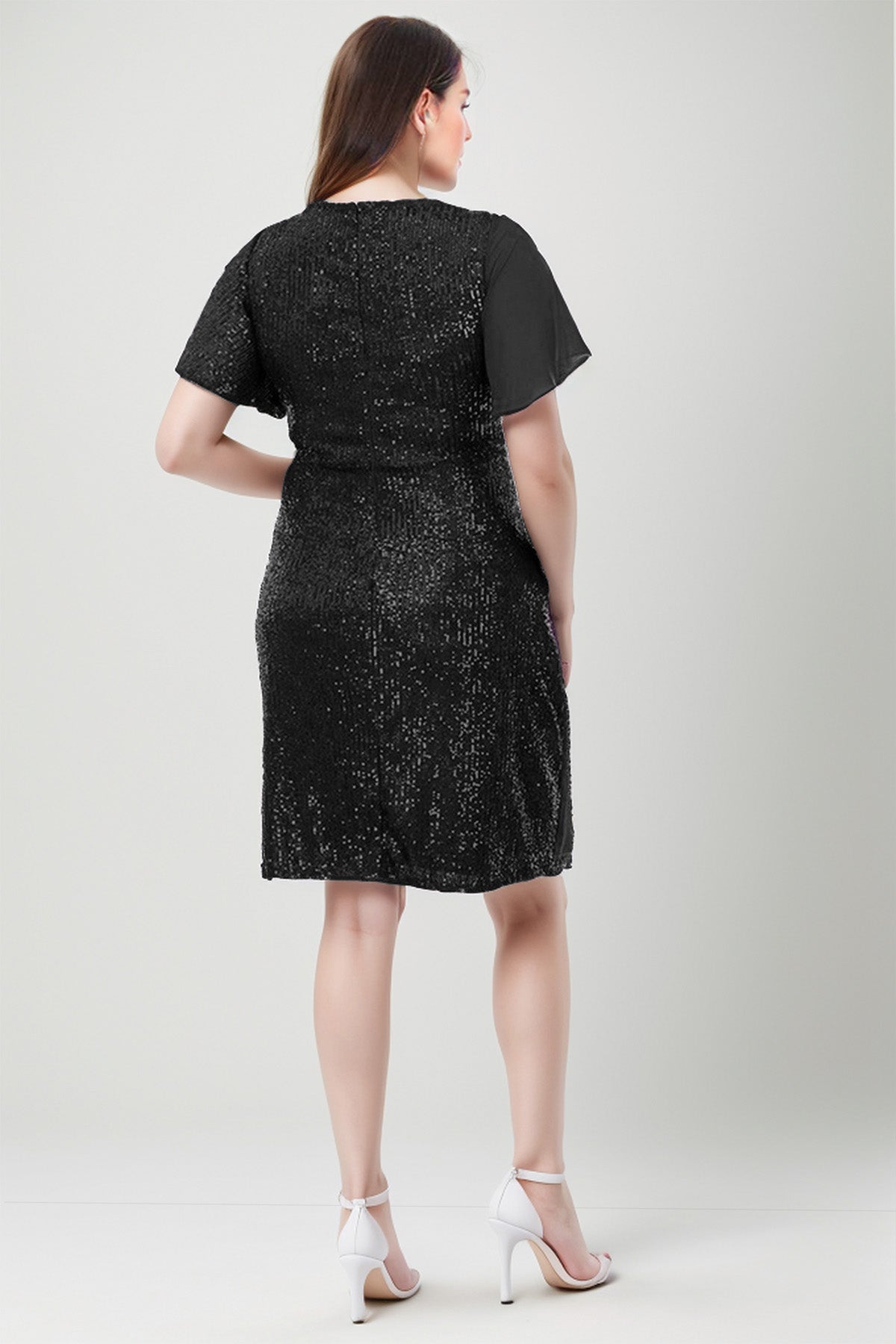 Dames midi-jurk trouwjurk voor grote maten - NELB1000D9817SYH