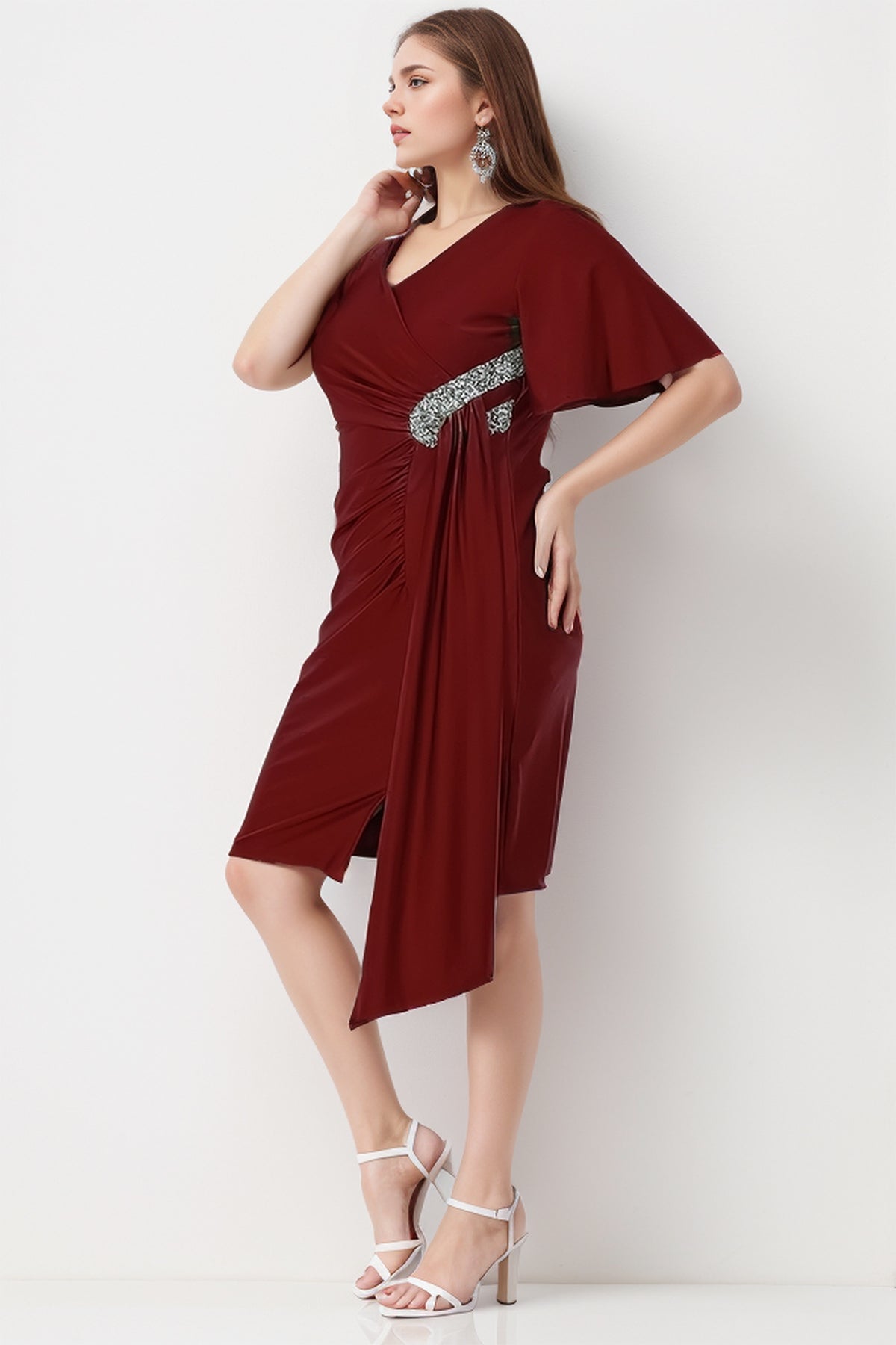 Dames midi-jurk bruiloft voor maat NELB0553D9689BRD