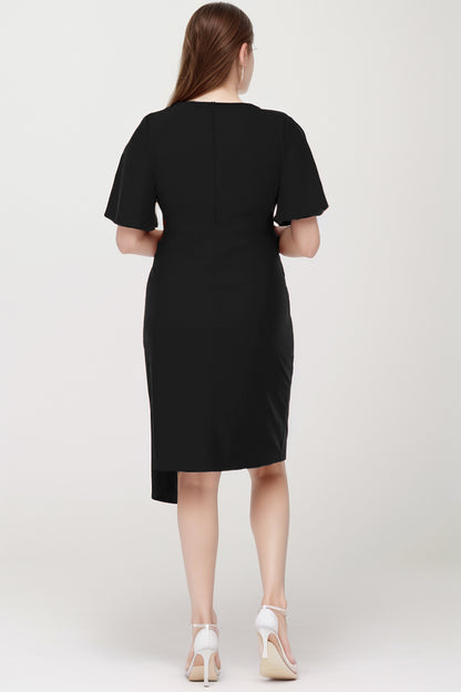 Women's midi dress wedding dress for plus sizes NELB0553D9689SYH