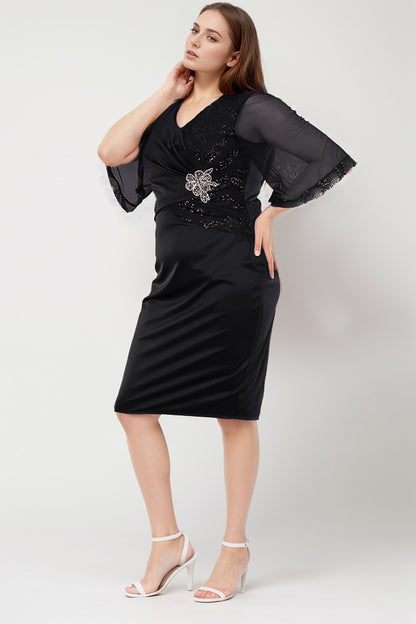 Kurzes Midikleid Sommerkleid Hochzeit für Größen  - NYELB0553D9809SYH