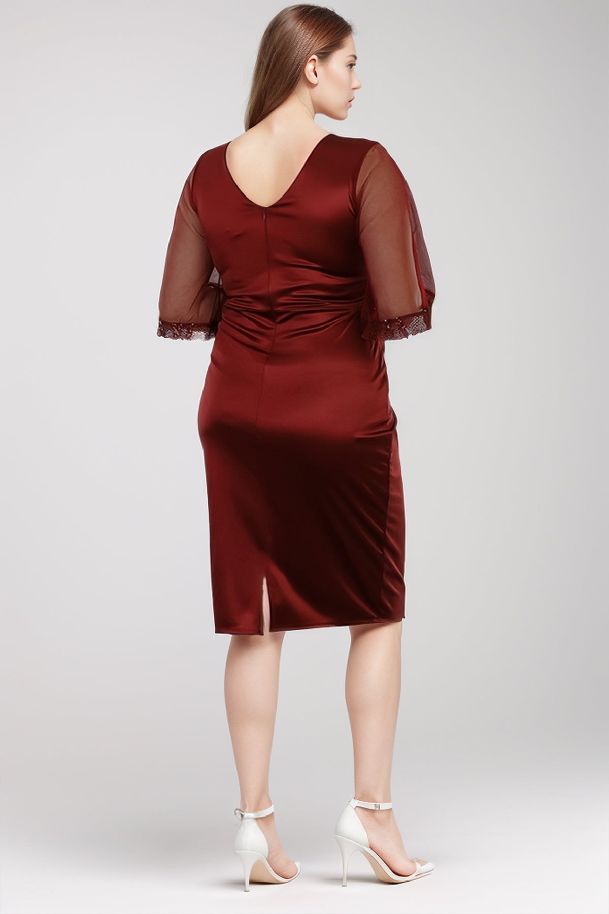 Kurzes Midikleid Sommerkleid Hochzeit für Größen - NYELB0553D9809BRD