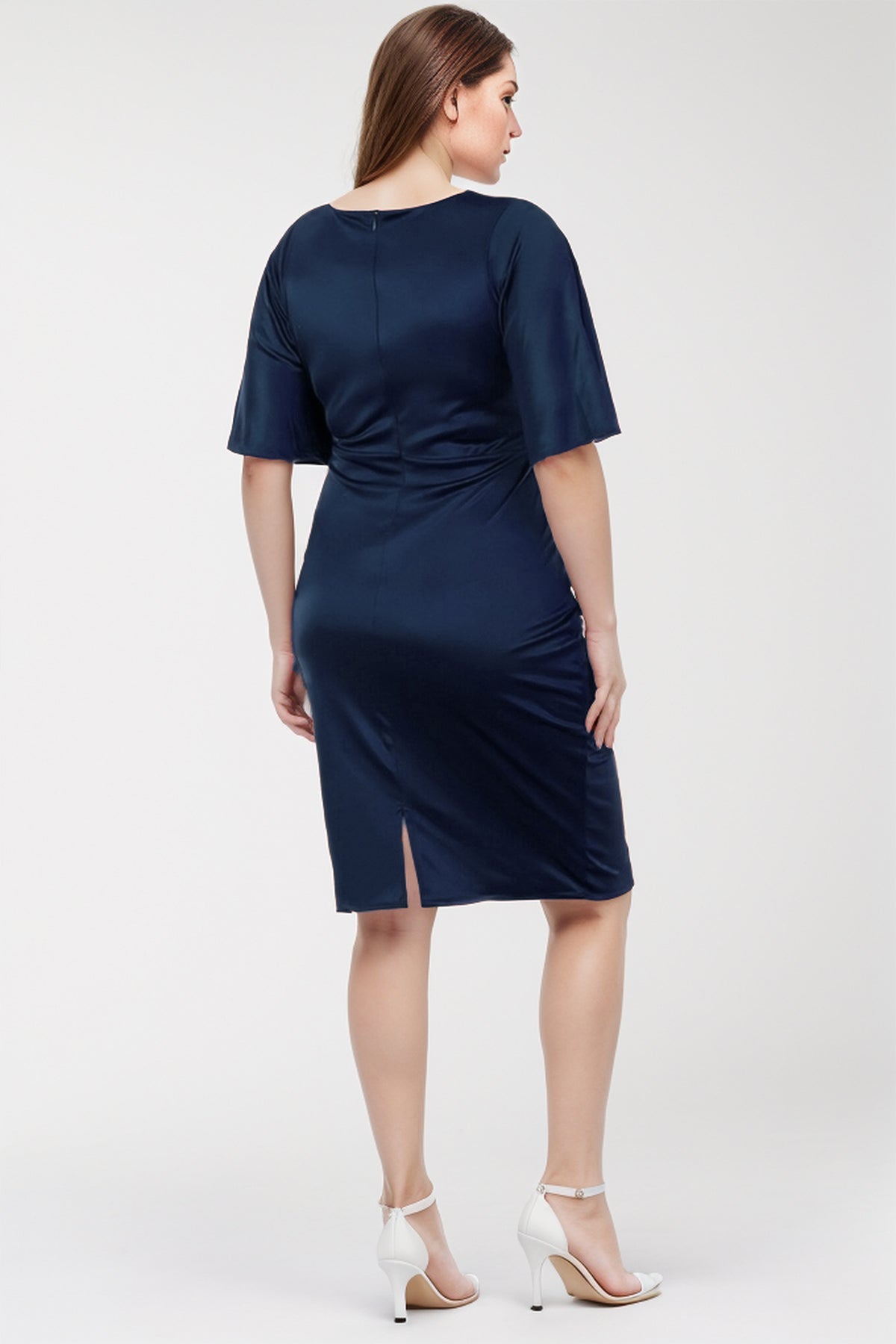 Grote maat midi-bruiloftjurk voor dames NYELB0553D9820LCV